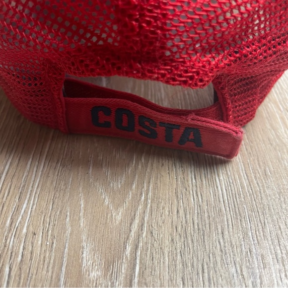 Costa del Mar Red White Blue Trucker Hat Mesh Cap US Flag Logo Adjustable Men’s - Picture 5 of 8